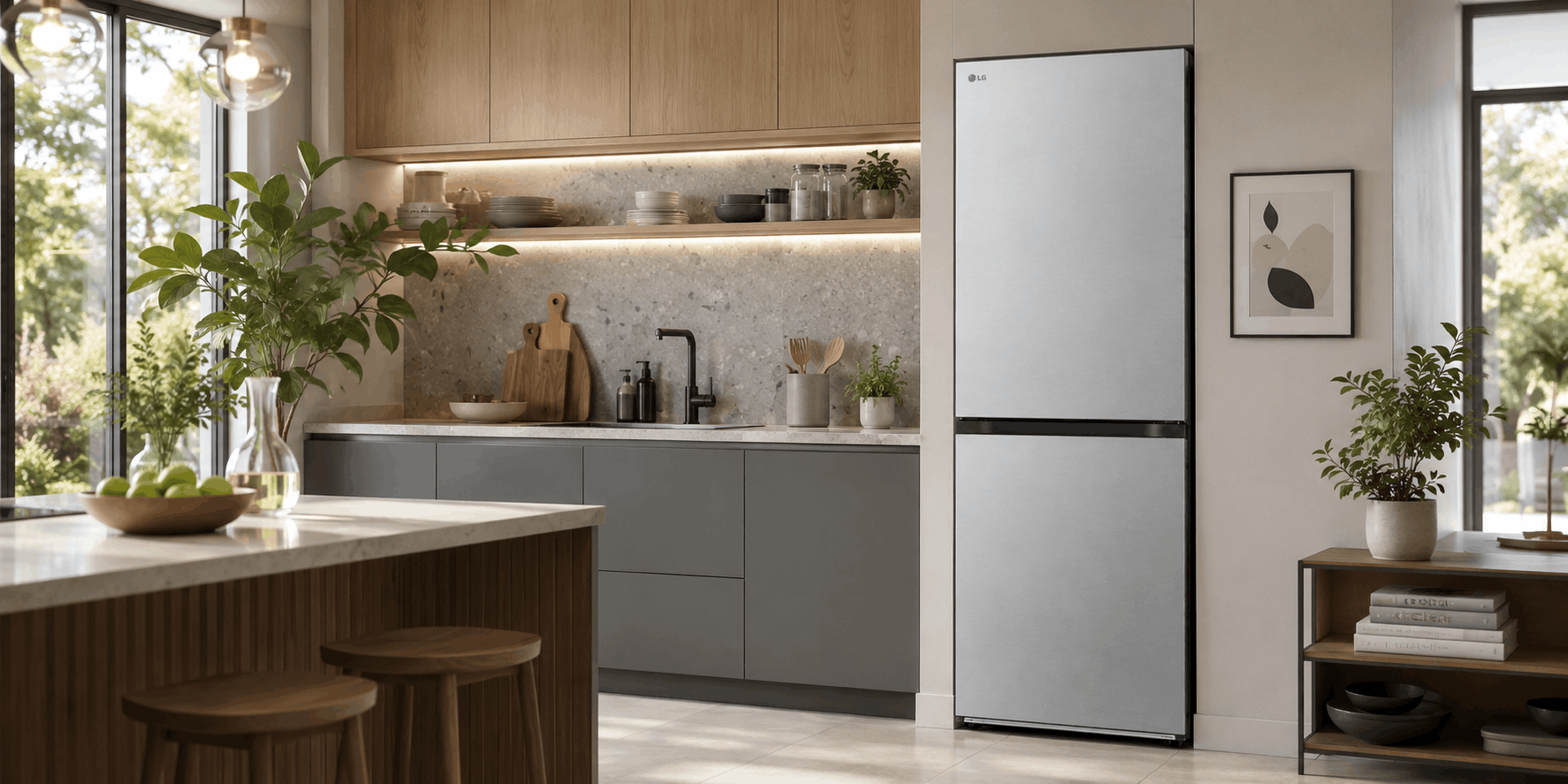 Réfrigérateur Combiné LG GW-B459FMGW 341L NoFrost - Silver